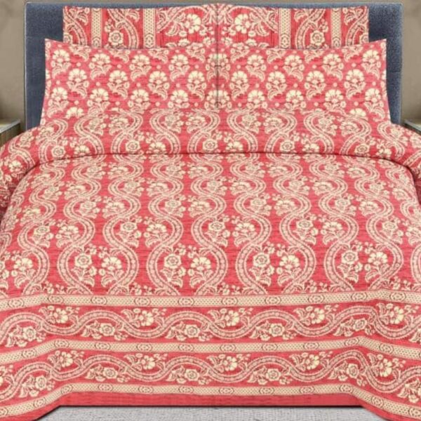 5 PCS PRINTED 100%COTTON KING SIZE BED SHEET WITH BORDER